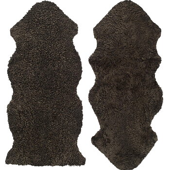 Curly Lockigt Fårskinn Brun 135 cm
