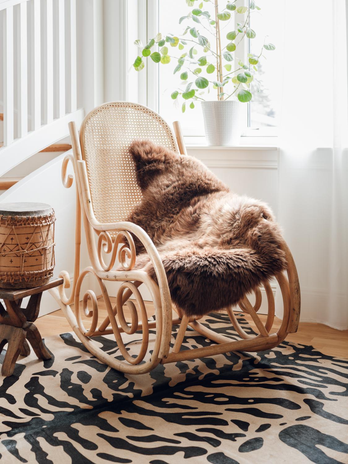 Gently Långhårigt Fårskinn Naturligt brun  - 6