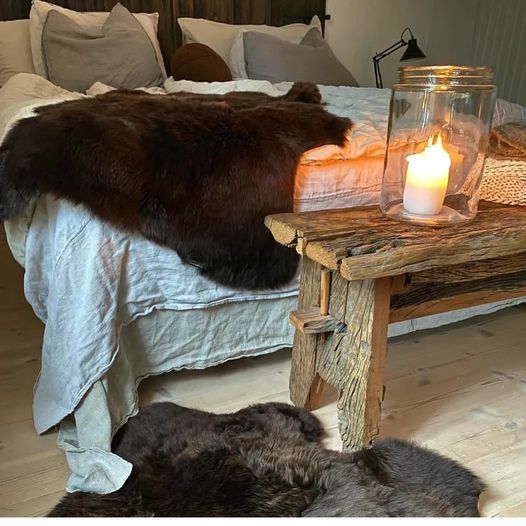 Gently Långhårigt Fårskinn Naturligt brun 