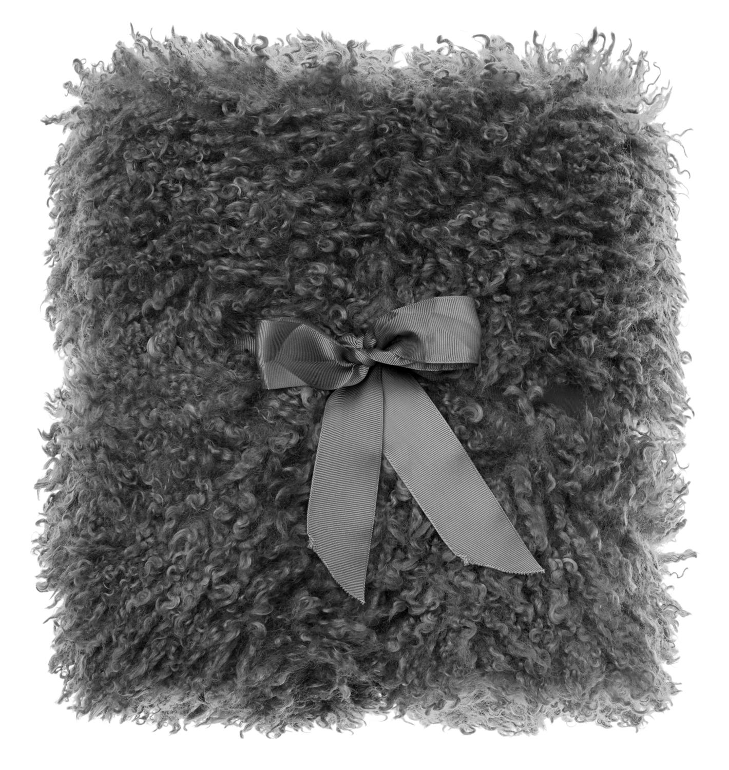 Wooly Pläd i fårskinnsimitation Grå  - 5