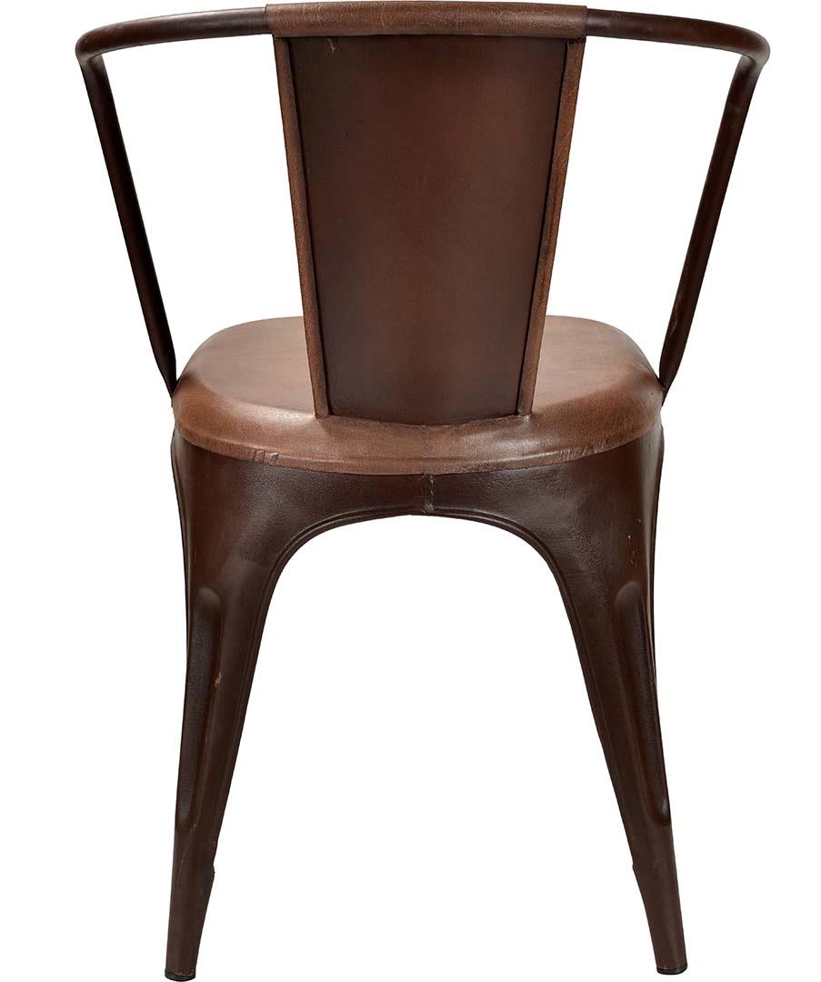 Living matstol i metall - Rostfinish/ Läder - 6