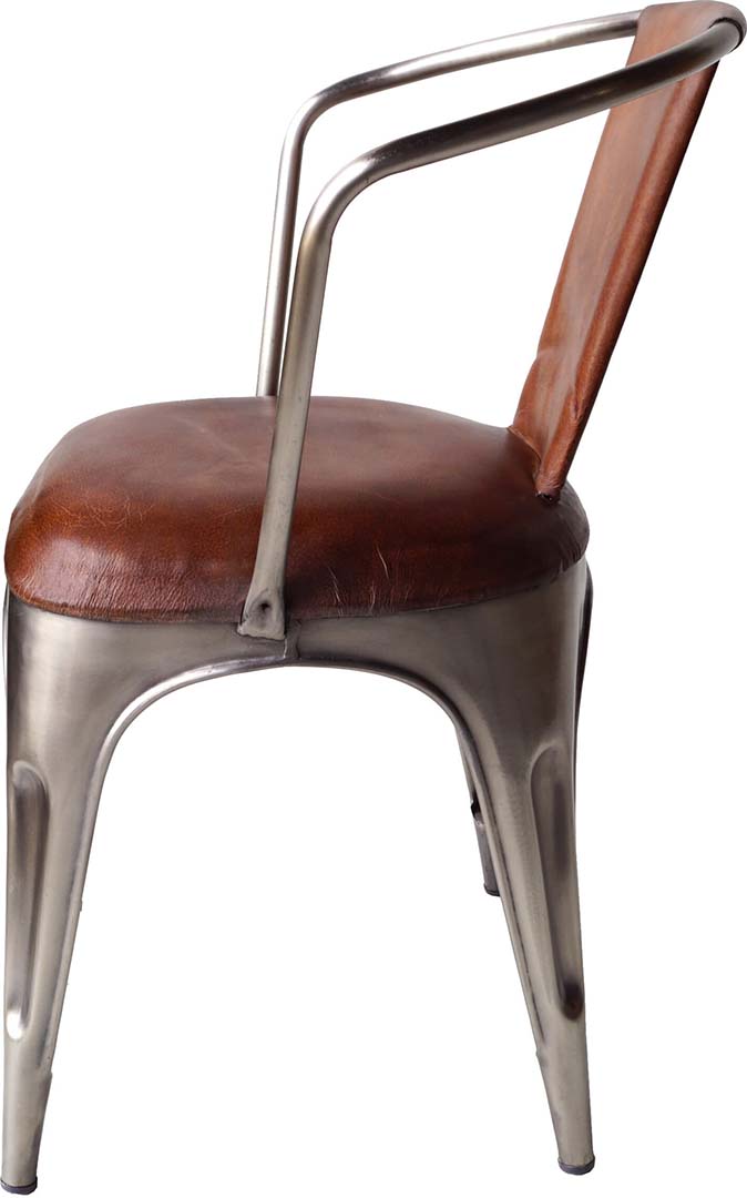 Living Metallstol med skinnsits - 4