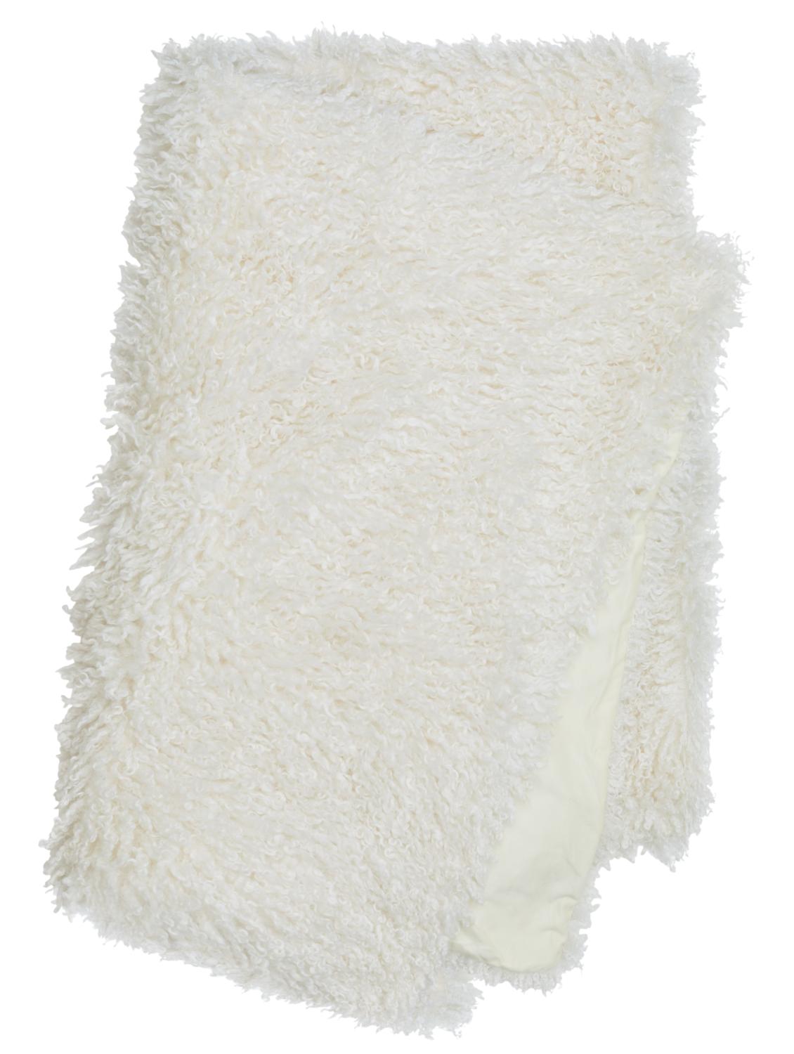 Wooly Pläd i fårskinnsimitation Elfenben  - 4