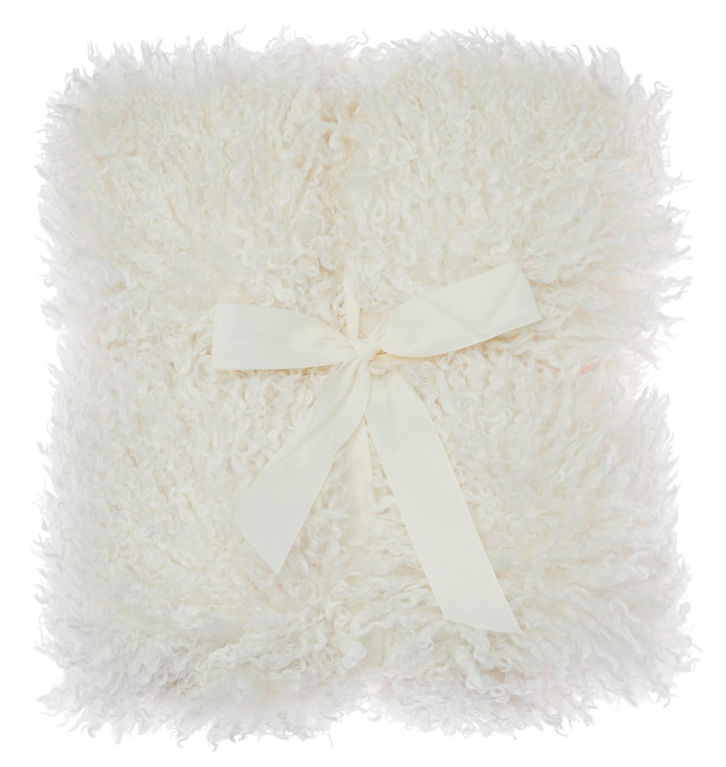 Wooly Pläd i fårskinnsimitation Elfenben  - 3