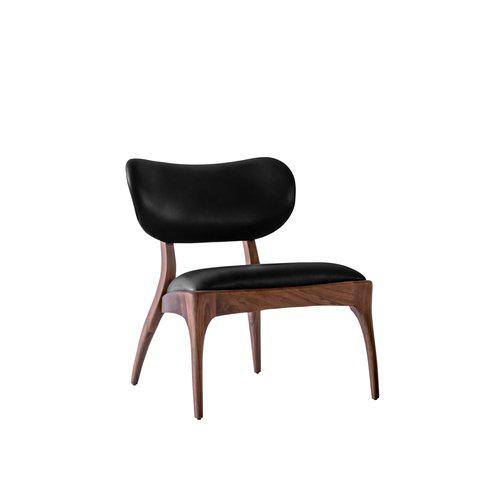 Reeves Loungestol i Valnöt & Svart Läder - 3