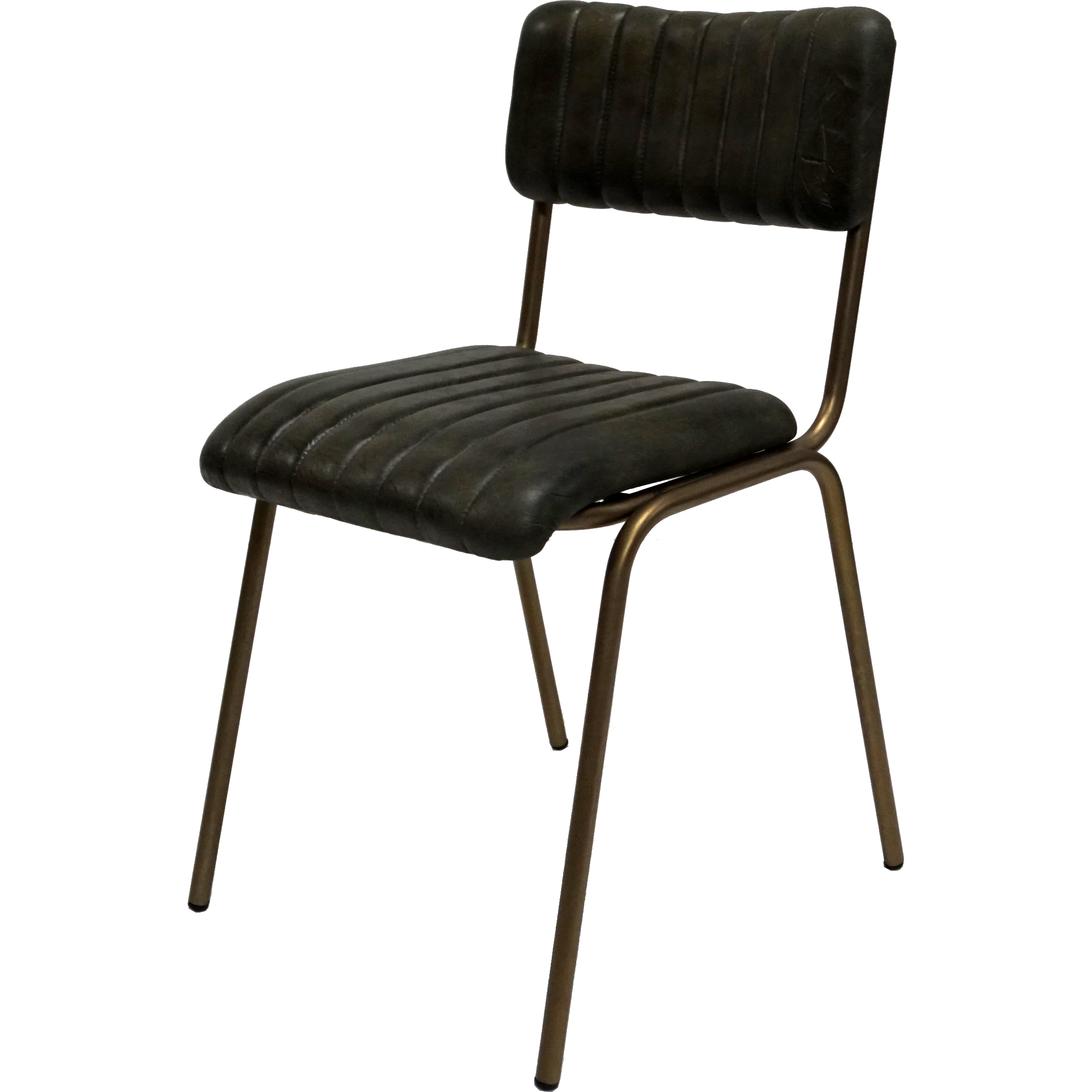 Matbordsstol med skinnsits Grön  - 3