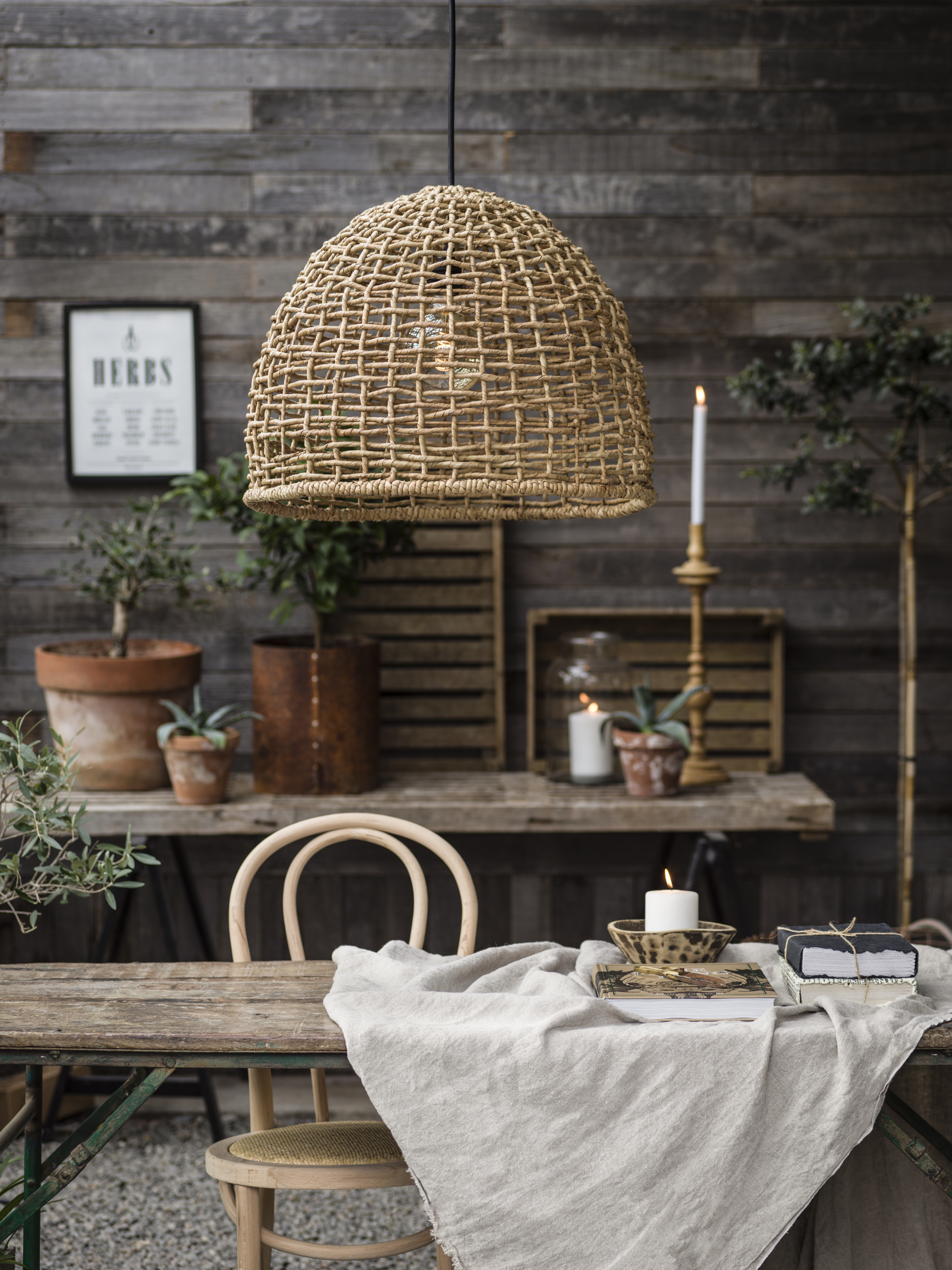 Cebu taklampa i naturrotting -  H 46 cm  - 4