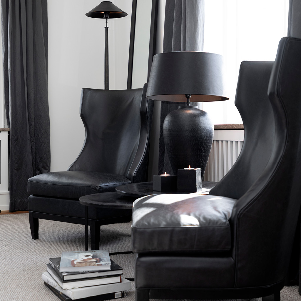 Artwood Reed Skinnfåtölj Mountain Black – Exklusiv komfort med hög rygg - 4