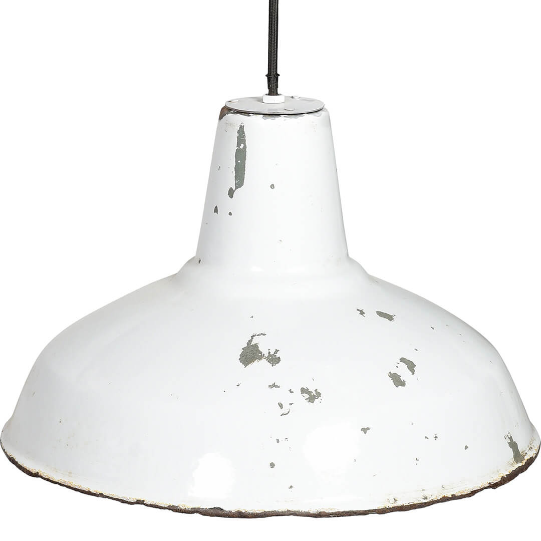 Gammal fabrikslampa Vit