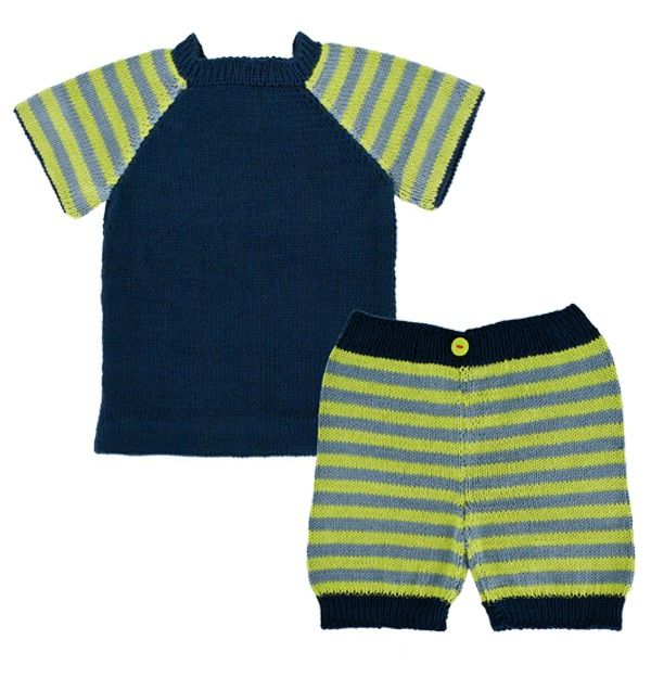 Randig T-shirt och shorts
