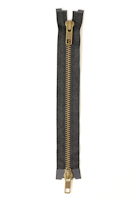 Blixtlås 6 mm Antik Mässing 55 cm lång