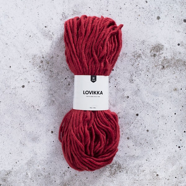 Järbo Lovikka col 7613 Röd 14 maskor/10cm Stickor 5
