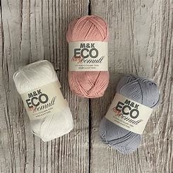 Eco Baby bomull Stickfasthet 26 maskor på sticka 3,0 mm