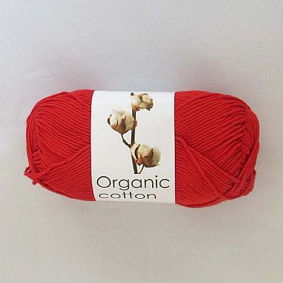 Organic Cotton - Hjertegarn, 26 maskor stickfasthet stickor 3,0-3,5  mm