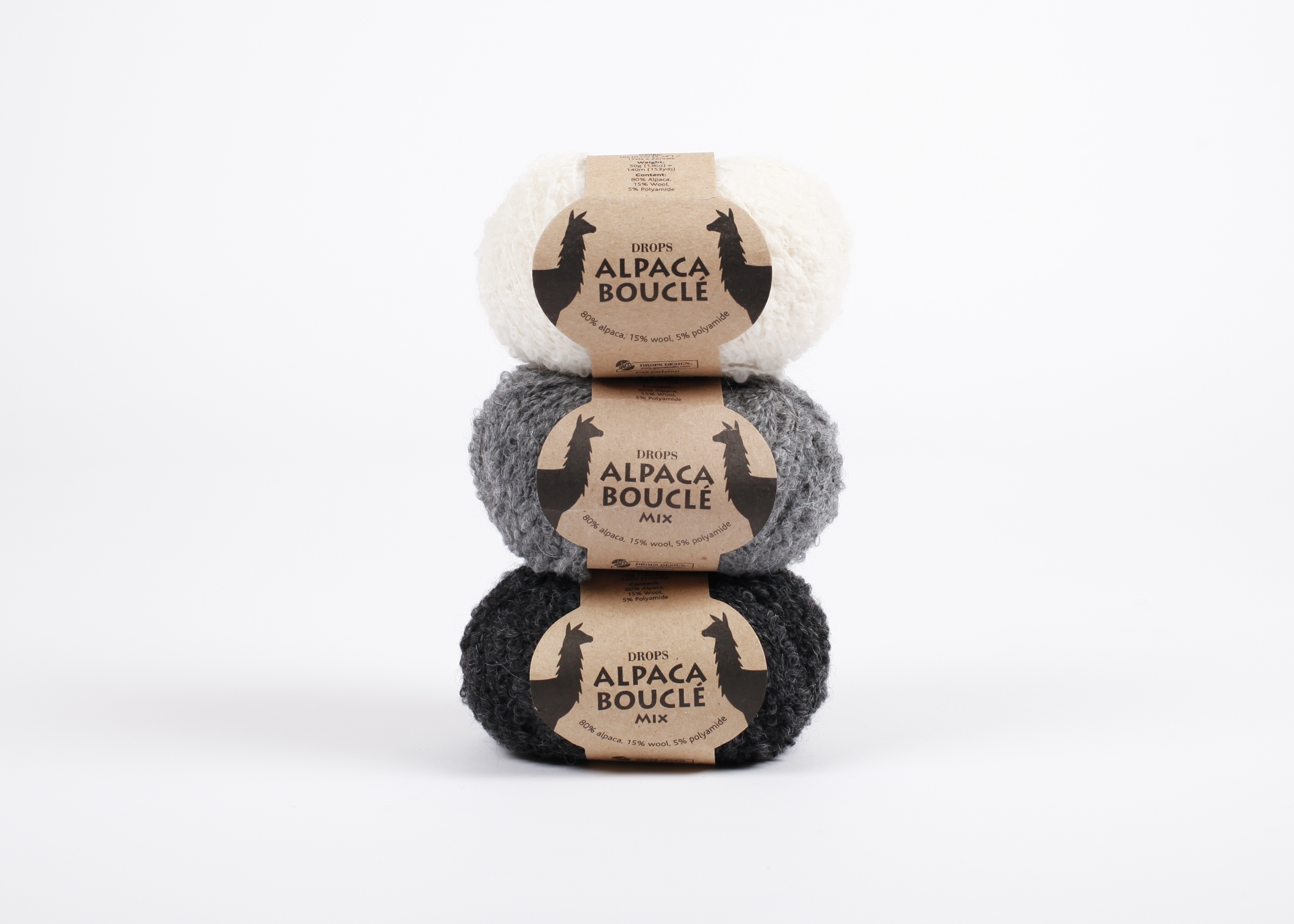 Alpaca bouclé - DROPS, 17 maskor stickfasthet stickor 5,0 mm