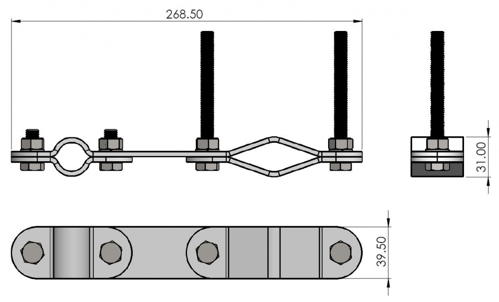 SCAN Stainless Steel Mount Kit for LF/HF Antennas 5-7 m - 3