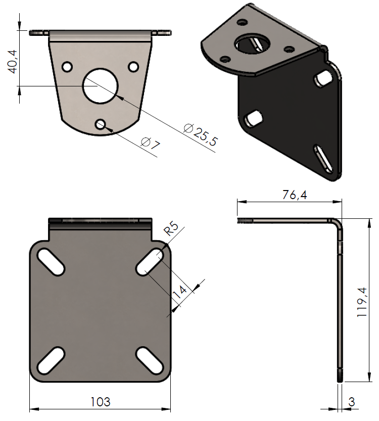 SCAN Mast/Rail Mount Stainless Steel Bracket - 2