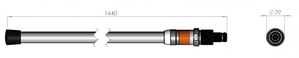 SCAN VHF73AIR 3dB 1.44 m Antenna 118-137 MHz w. 1"-11 Nut - 4