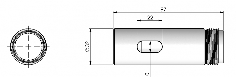 SCAN Nylon Adapter Tube 100 mm  1"-14NF - 2