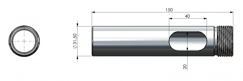 SCAN Chrome Plated Brass Heavy Duty Adapter 150 mm 1"-14NF-1" - 2