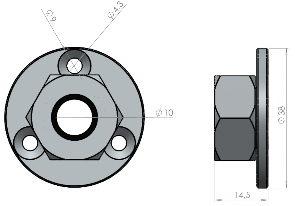 SCAN Cromed Brass Cable Feed Through For Cable Ø10-12 mm - 2