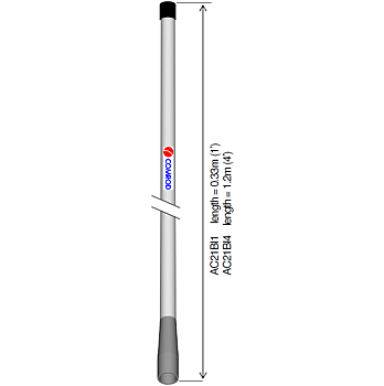 Comrod AC21BI 0.34 m (1 ft) One Piece Whip