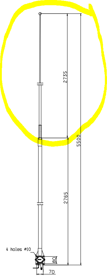 Comrod APB27 Top Whip Section For Comrod AR55M/MT