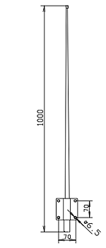 Comrod AR10MA/MF 1 m (3.3 ft) End Feed Mast Mount