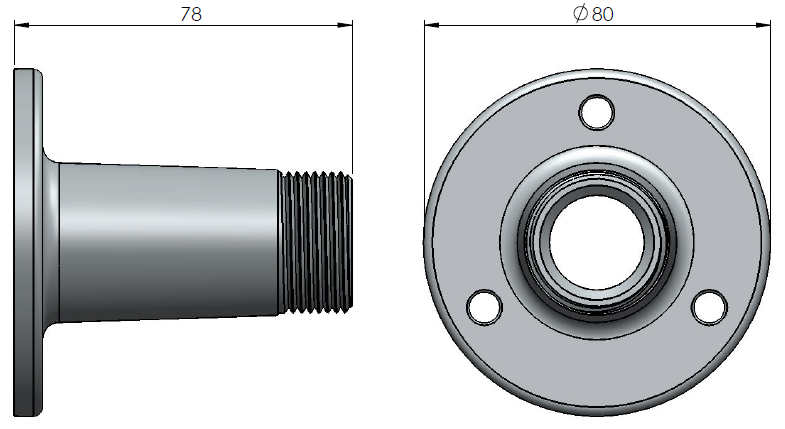 SCAN Deck Mount Stainless Steel G1"-11 - 2