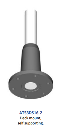 Comrod AT53D16-2, 5 m (16 ft), side feed, deck mount 1.6-30 MHz - 2