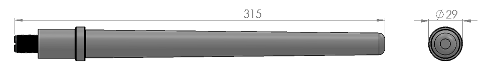 SCAN Navtex Tri-Band 0.49 m Active Low-Profile Antenna w. 1"-11 Nut - 2
