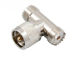 Coax Adapter T UHF(f)-UHF(m)-UHF(f)
