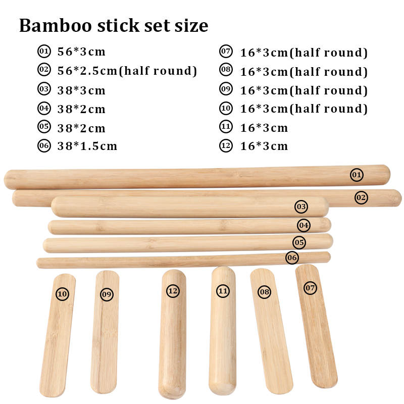 Bambupinnar för Bamboo Massage, 12-delar set - 3