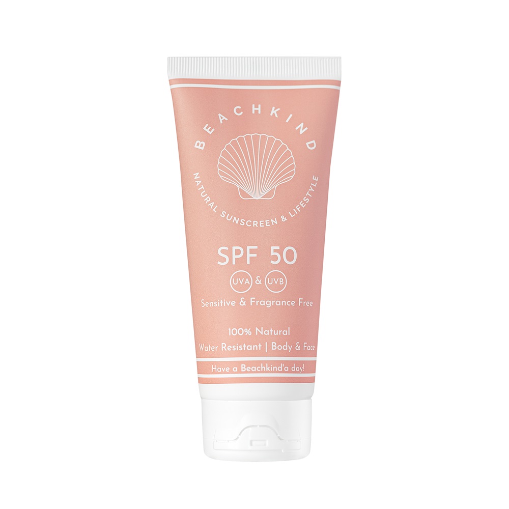 Beachkind Natural Sunscreen Sensitive Fragrance Free SPF 50 - 100ml Doftfri