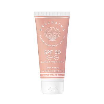 Beachkind Natural Sunscreen Sensitive Fragrance Free SPF 50 - 100ml Doftfri