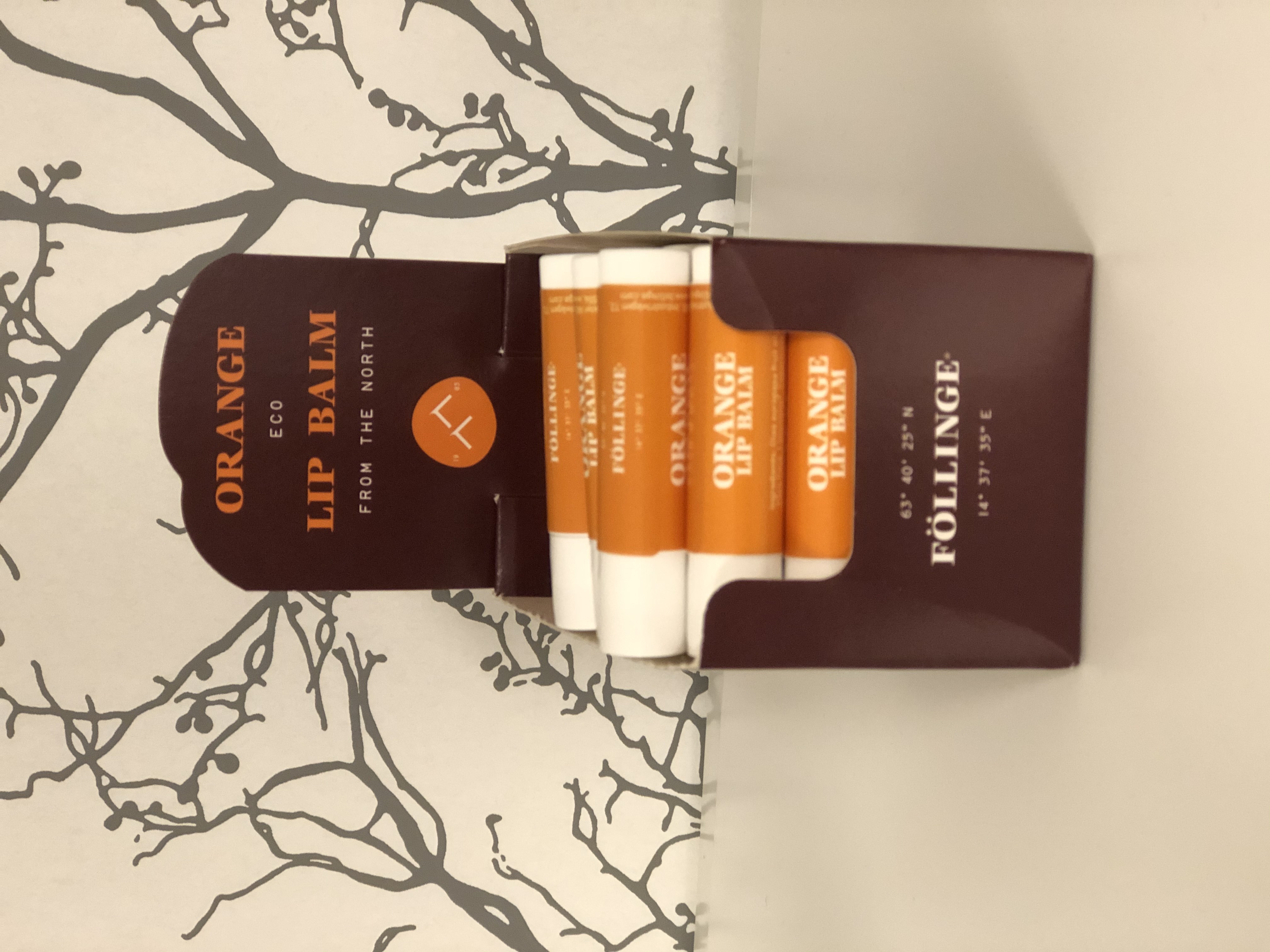 Föllinge Orange Lip Balm 12-pack i display
