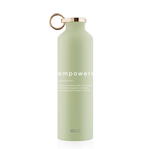 Equa Empowered Stainless Steel Water Bottle - Grön vattenflaska i rostfritt stål, 680ml