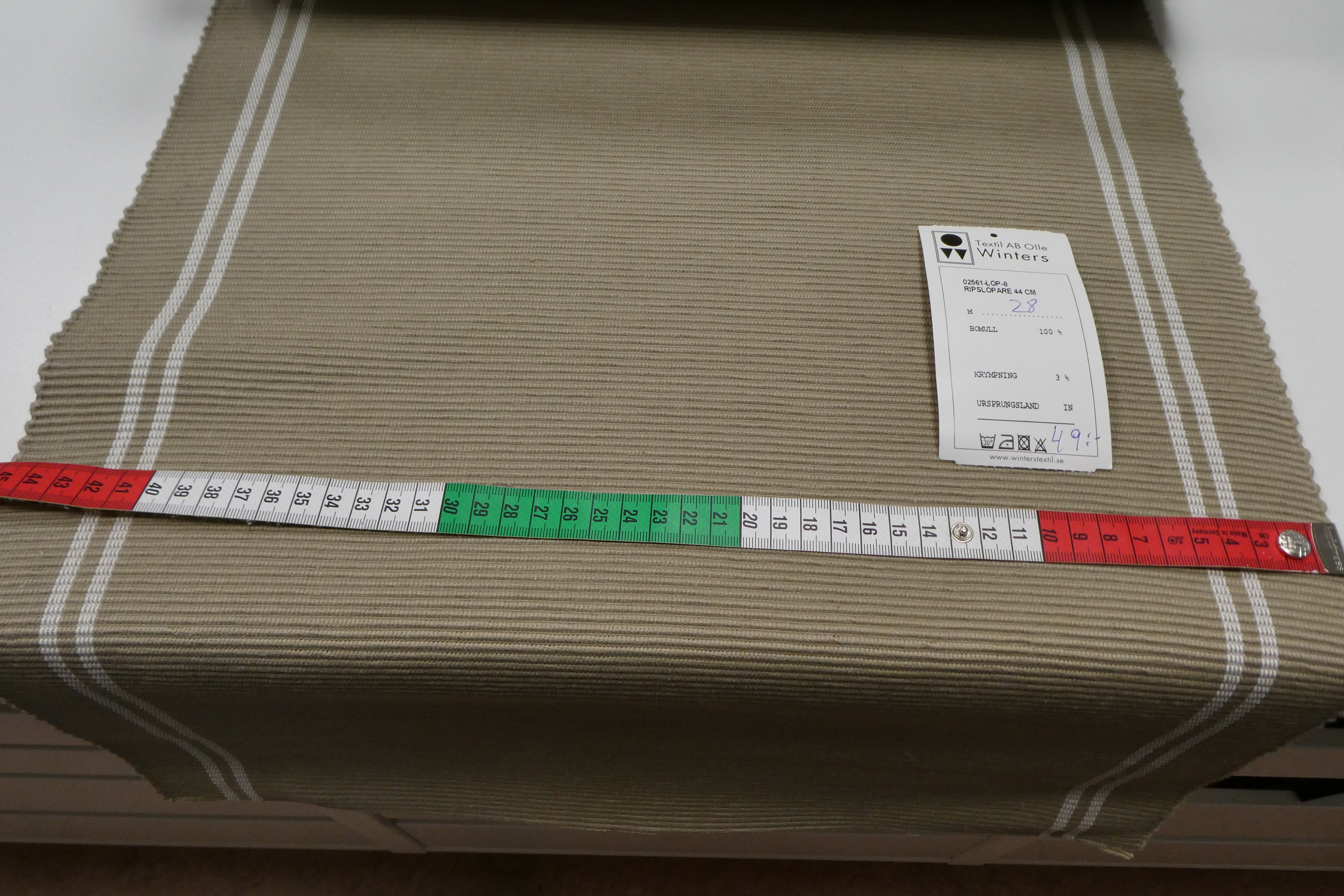 beige ripslöpare med vita ränder - 2