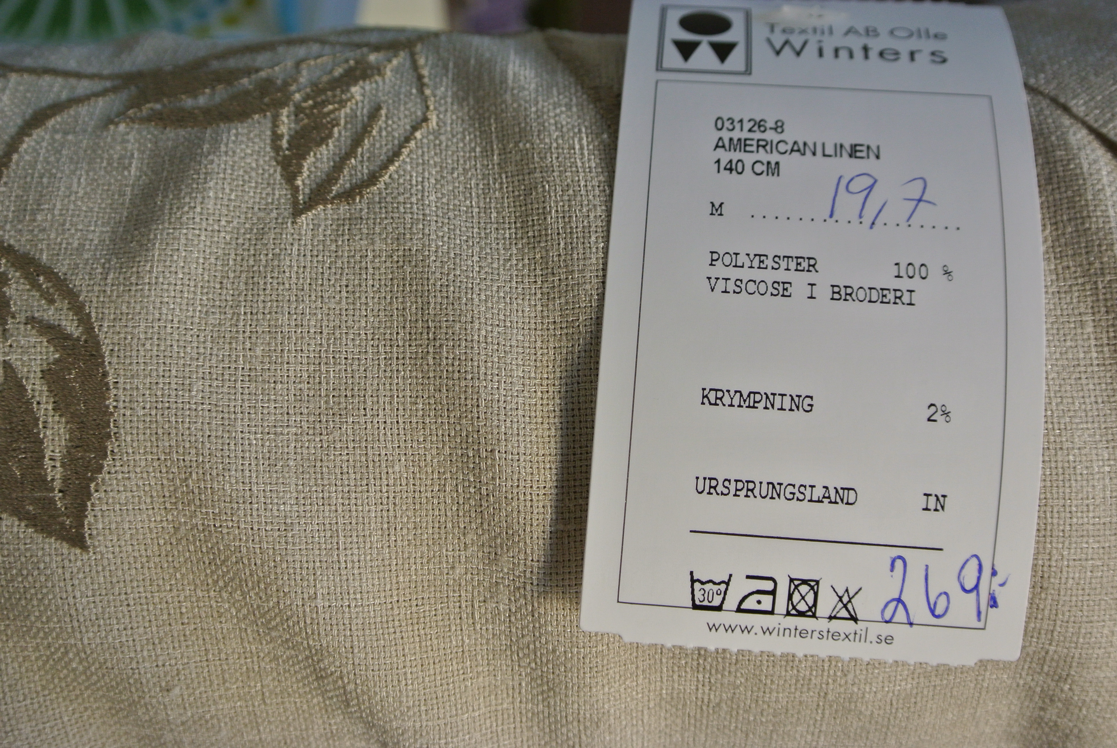 American linen ljusbeige botten med broderi i mörkare nyans - 2