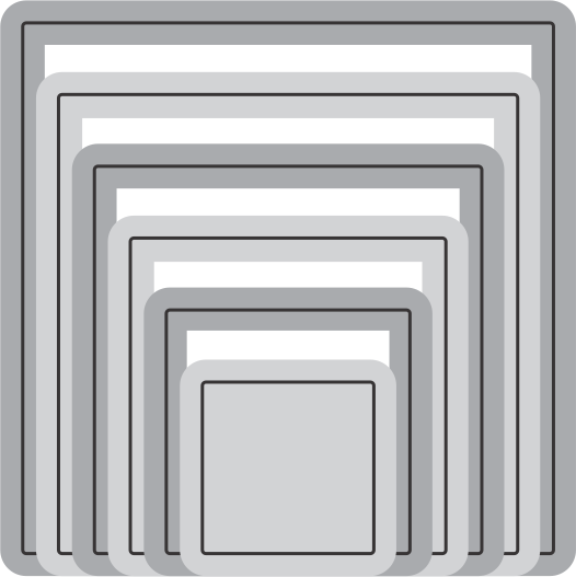 Square Classic - Silver Stackers
