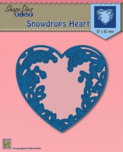 Shape Dies Blue "snowdrops heart" 