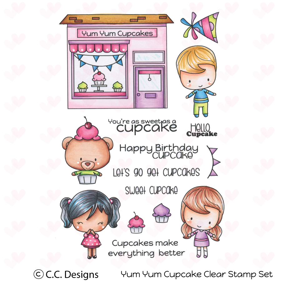 Yum Yum Cupcake Clear Stamp Set