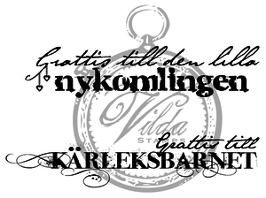 "Grattis till nykomlingen", "Grattis till kärleksbarnet"