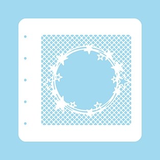 Stencil A6 Christmas time Stars in strangled circles"