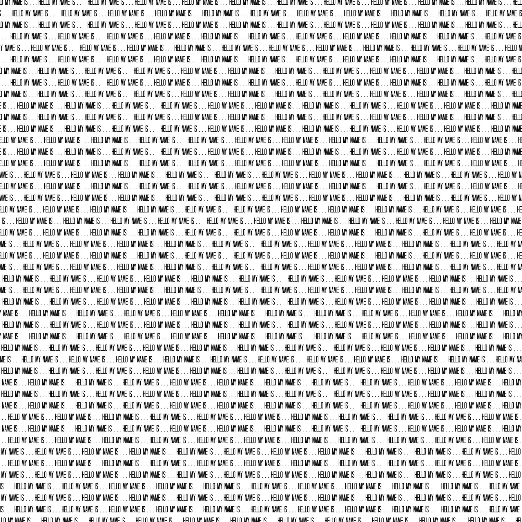 Hello My Name Is 12x12 - 2