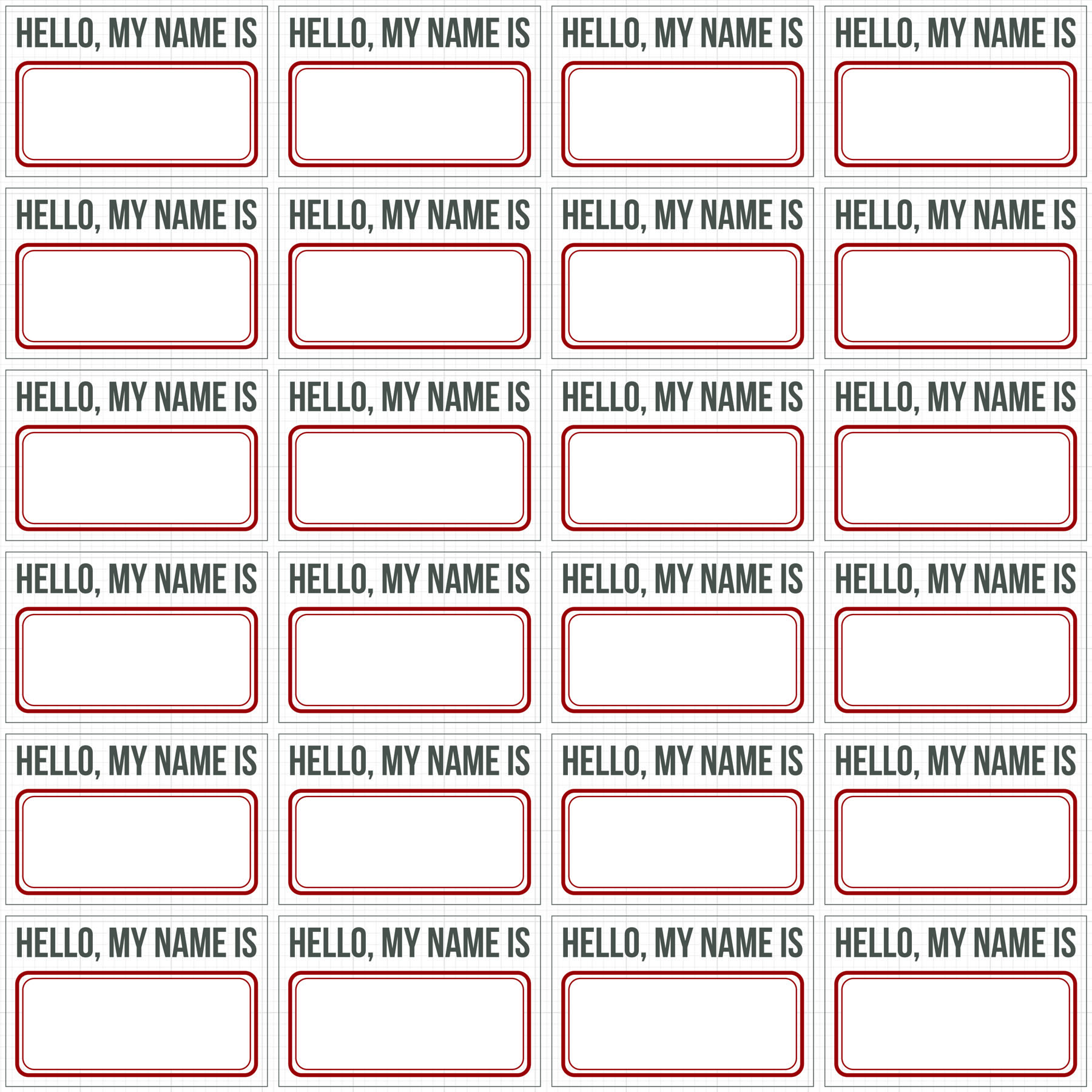 Hello My Name Is 12x12