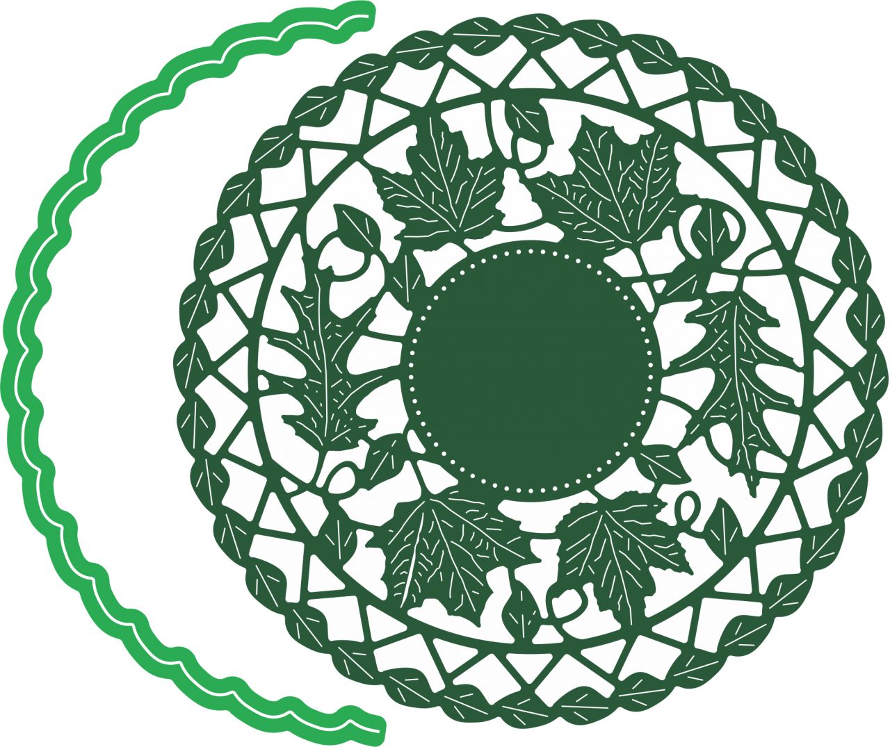 DL249 Fall Leaf Doily w/Angel Wing (Set of 2) 