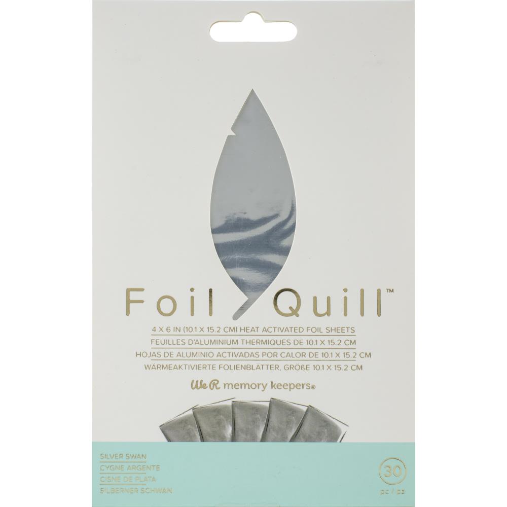 We R Memory Keepers Foil Quill Foil Sheets 4"X6" 30/Pkg - Silver Swan