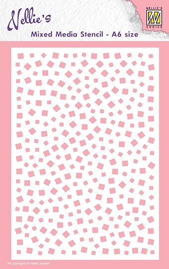 Mixed Media stencil A6 size "Little Squares"