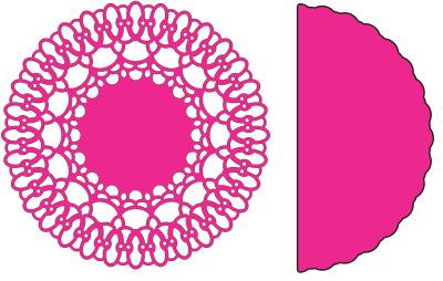 DL229 Chasing Rainbows Doily with Angel Wing
